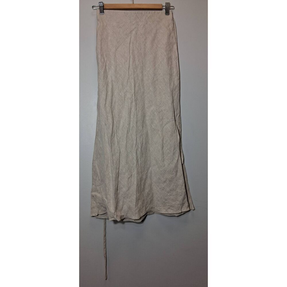And other stories womens small size 2 long maxi skirt 100% skirt beige cream tan